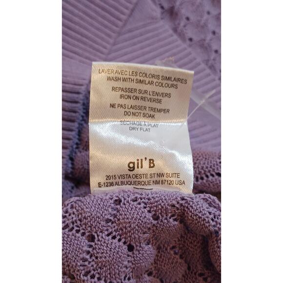 Gil'B Women's Small Knitted V Neck Lace Cardigan 100% Cotton Lavender NWT - Picture 6 of 6